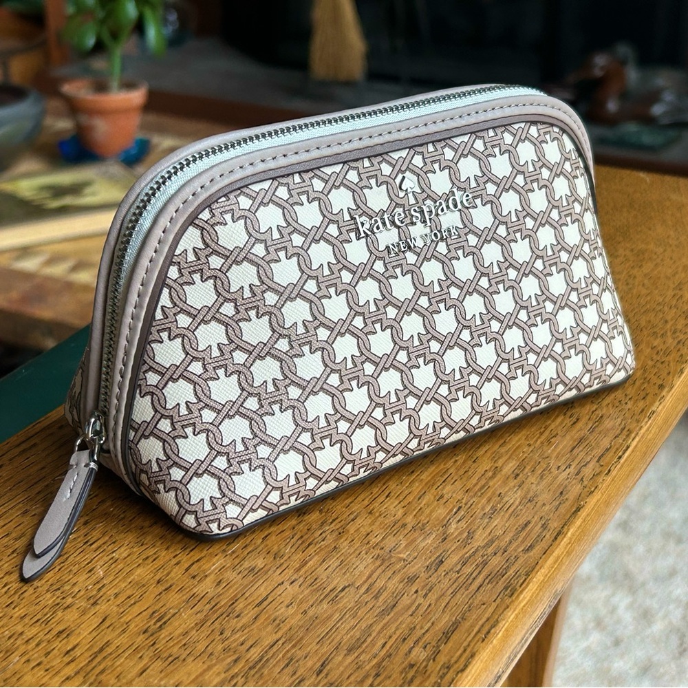 Kate Spade Link Small Cosmetic Case Pouch tan